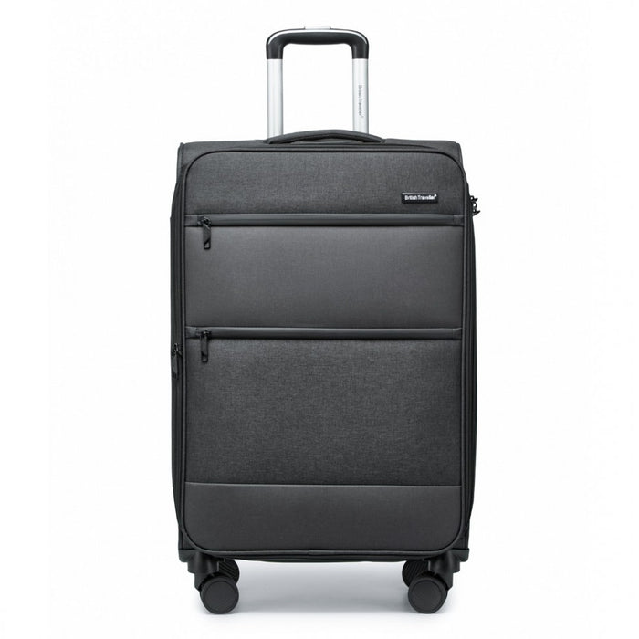 Lightweight Soft Shell Expandable Suitcase with TSA Lock – 24-Inch – Black
