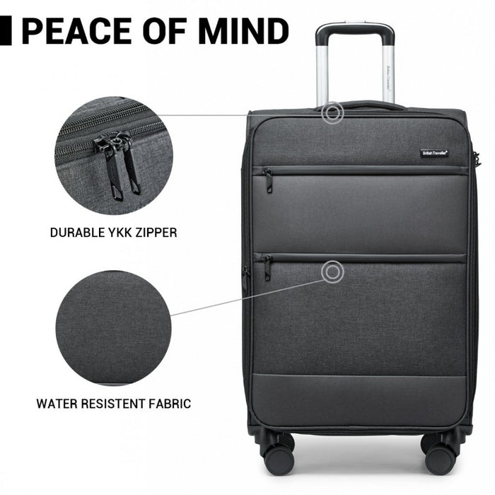 Lightweight Soft Shell Expandable Suitcase with TSA Lock – 24-Inch – Black