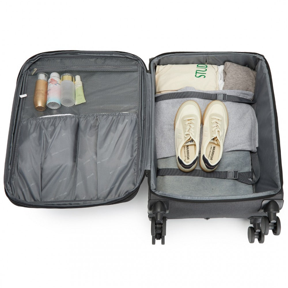 Lightweight Soft Shell Expandable Suitcase with TSA Lock – 24-Inch – Black