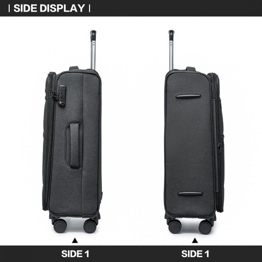 Lightweight Soft Shell Expandable Suitcase with TSA Lock – 24-Inch – Black