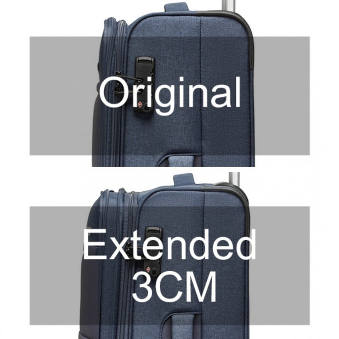 Lightweight Soft Shell Expandable Suitcase with TSA Lock – 24-Inch – Navy