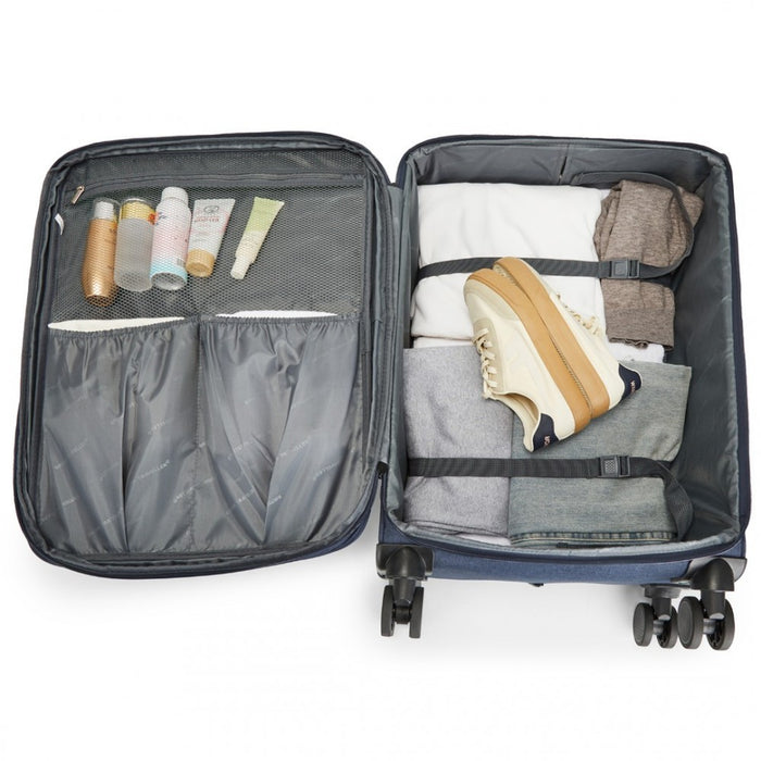 Lightweight Soft Shell Expandable Suitcase with TSA Lock – 24-Inch – Navy