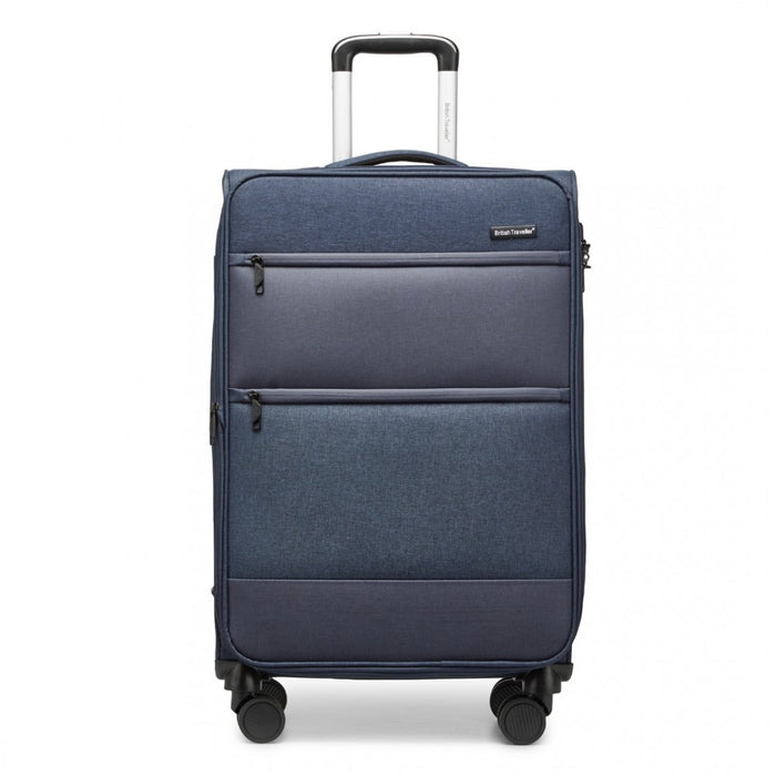Lightweight Soft Shell Expandable Suitcase with TSA Lock – 24-Inch – Navy