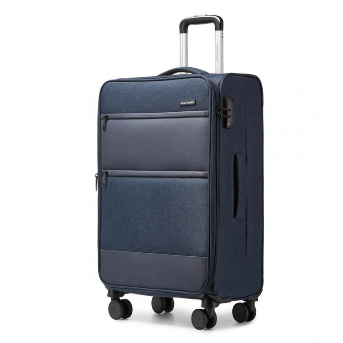 Lightweight Soft Shell Expandable Suitcase with TSA Lock – 24-Inch – Navy