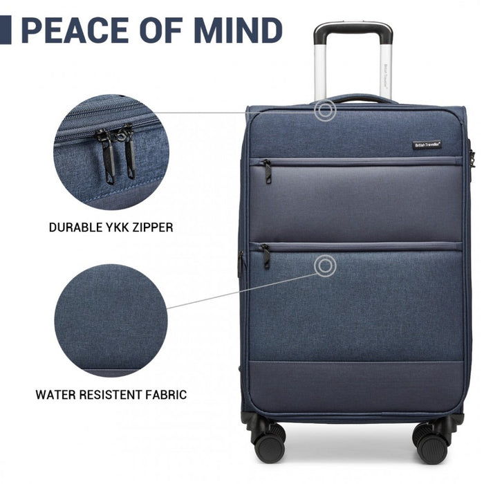 Lightweight Soft Shell Expandable Suitcase with TSA Lock – 24-Inch – Navy