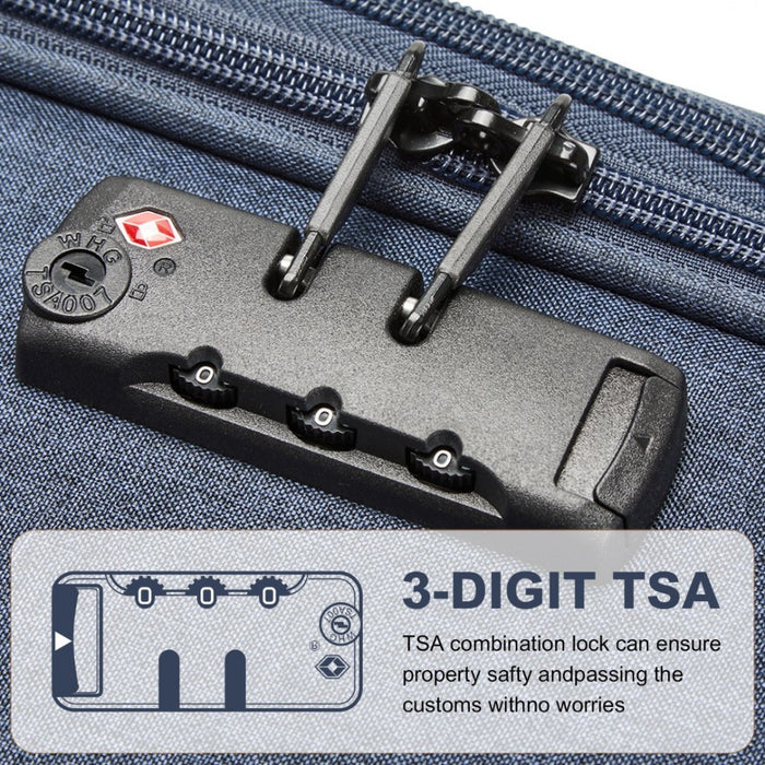 Lightweight Soft Shell Expandable Suitcase with TSA Lock – 24-Inch – Navy