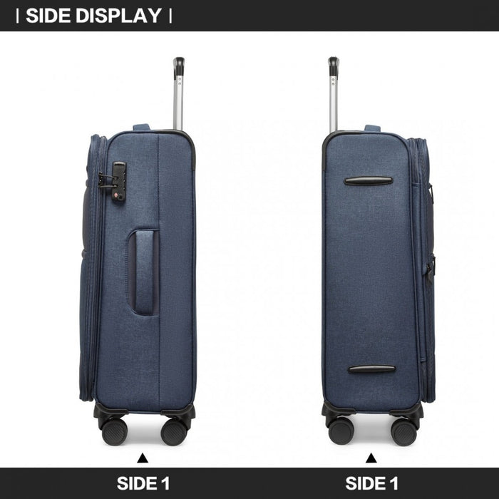 Lightweight Soft Shell Expandable Suitcase with TSA Lock – 24-Inch – Navy