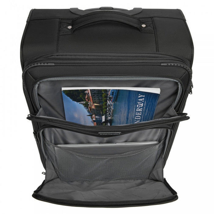 3-Piece Soft Shell Luggage Set with Laptop Compartment – 20/24/28-Inch – Black