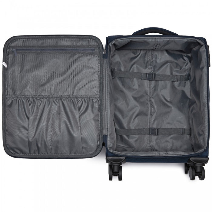 Soft Shell Suitcase with Front Laptop Compartment, TSA Lock – 20-Inch – Navy