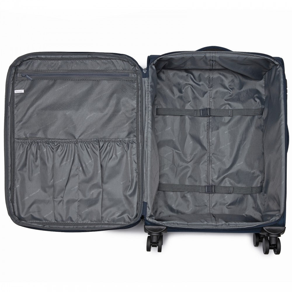 Expandable Soft Shell Suitcase with TSA Lock, Laptop Compartment – 24-Inch – Navy