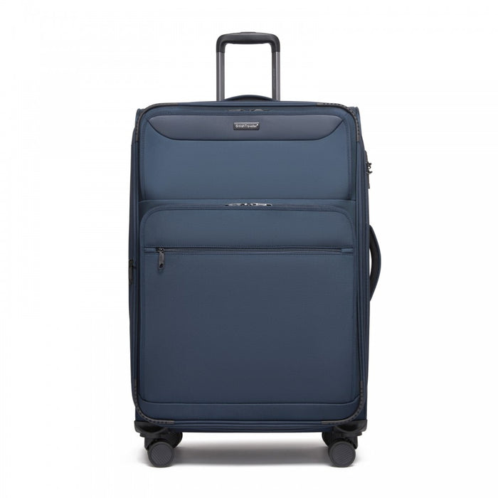 Large Expandable Soft Shell Suitcase with TSA Lock, Laptop Compartment – 28-Inch – Navy