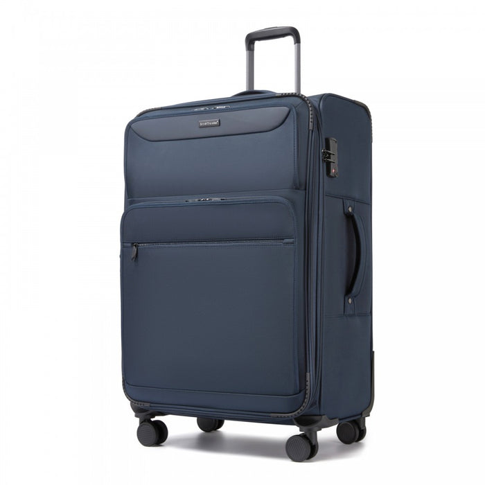 Large Expandable Soft Shell Suitcase with TSA Lock, Laptop Compartment – 28-Inch – Navy