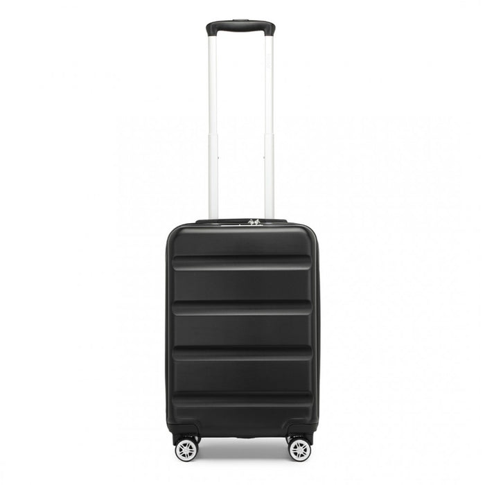 Horizontal Engraved ABS+PC Hard Shell Cabin Carry-On Suitcase with TSA Lock – 19-Inch – Black