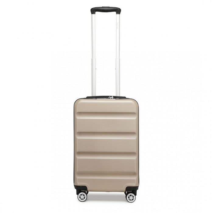 Horizontal Engraved ABS+PC Hard Shell Cabin Carry-On Suitcase with TSA Lock – 19-Inch – Gold