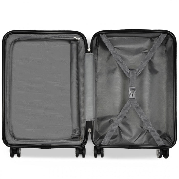 Expandable Horizontal Engraved ABS+PC Hard Shell Check-In Suitcase with TSA Lock – 24-Inch – Gold