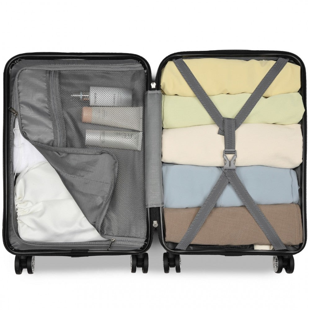Expandable Horizontal Engraved ABS+PC Hard Shell Check-In Suitcase with TSA Lock – 28-Inch – Gold
