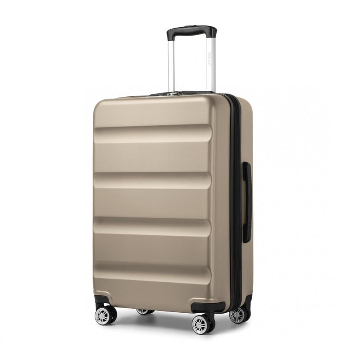 Expandable Horizontal Engraved ABS+PC Hard Shell Check-In Suitcase with TSA Lock – 28-Inch – Gold