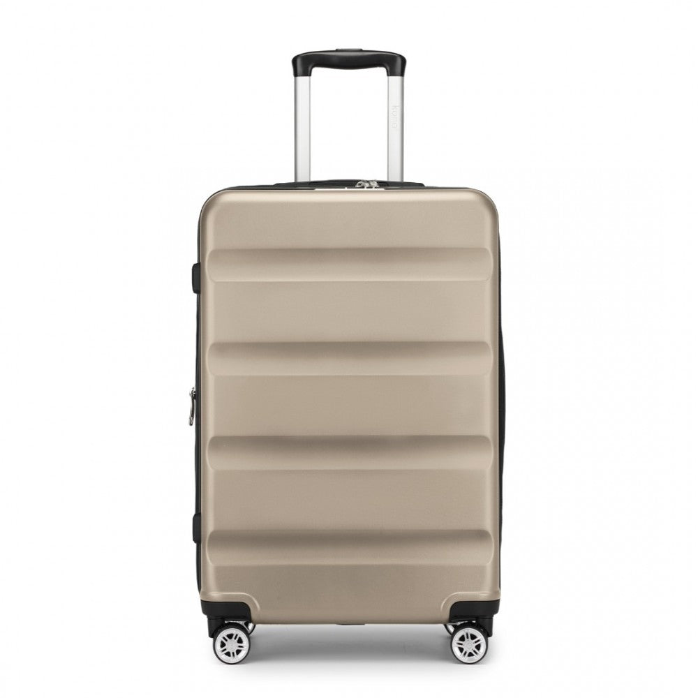 Expandable Horizontal Engraved ABS+PC Hard Shell Check-In Suitcase with TSA Lock – 28-Inch – Gold
