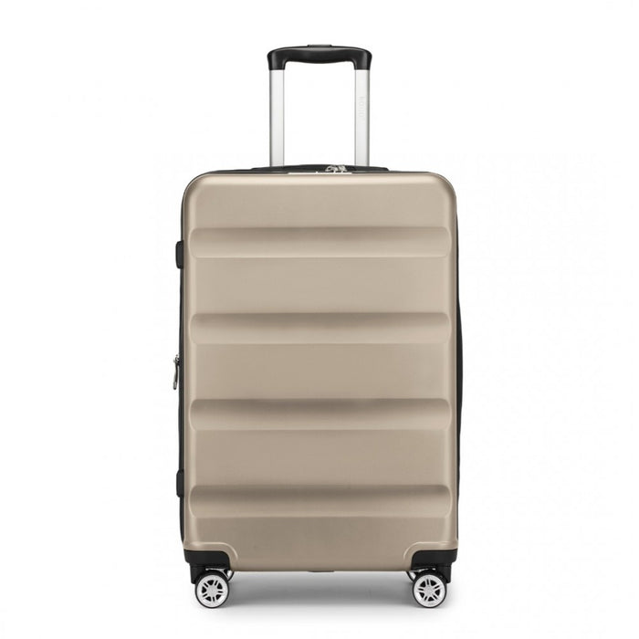 Expandable Horizontal Engraved ABS+PC Hard Shell Check-In Suitcase with TSA Lock – 28-Inch – Gold