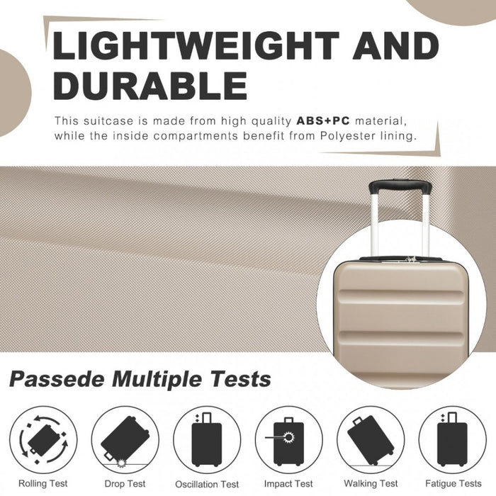 Expandable Horizontal Engraved ABS+PC Hard Shell Check-In Suitcase with TSA Lock – 28-Inch – Gold