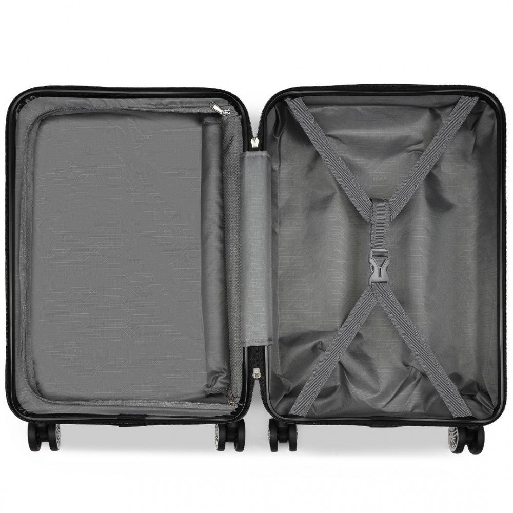 3-Piece Horizontal Engraved ABS+PC Hard Shell Suitcase Set with TSA Lock – Gold