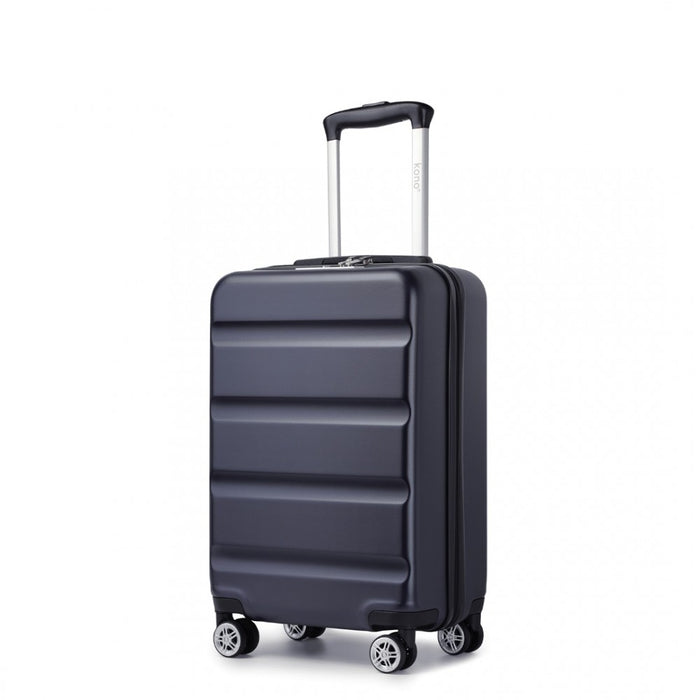Horizontal Engraved ABS+PC Hard Shell Cabin Carry-On Suitcase with TSA Lock – 19-Inch – Navy