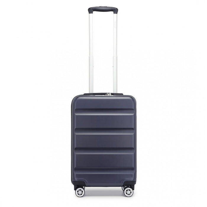 Horizontal Engraved ABS+PC Hard Shell Cabin Carry-On Suitcase with TSA Lock – 19-Inch – Navy