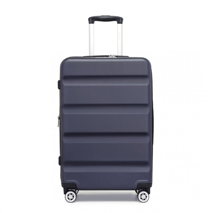 Expandable Horizontal Engraved ABS+PC Hard Shell Check-In Suitcase with TSA Lock – 24-Inch – Navy