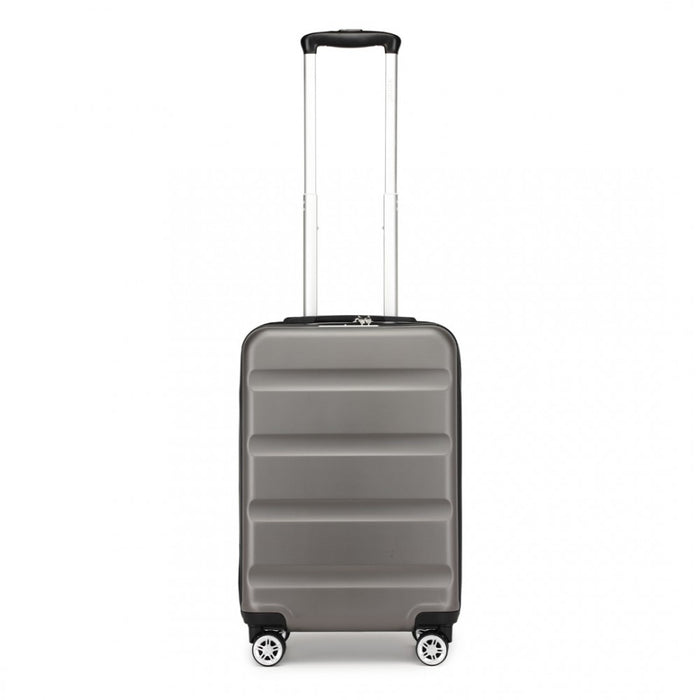 Horizontal Engraved ABS+PC Hard Shell Cabin Carry-On Suitcase with TSA Lock – 19-Inch – Grey