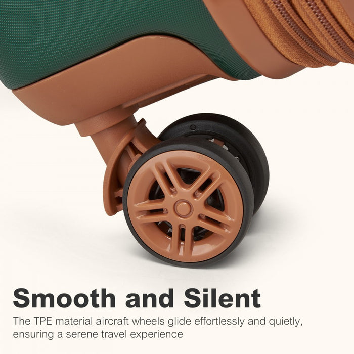 Expandable Lightweight ABS+PC Hard Shell Check-In Suitcase with TSA Lock – 28-Inch – Green and Brown