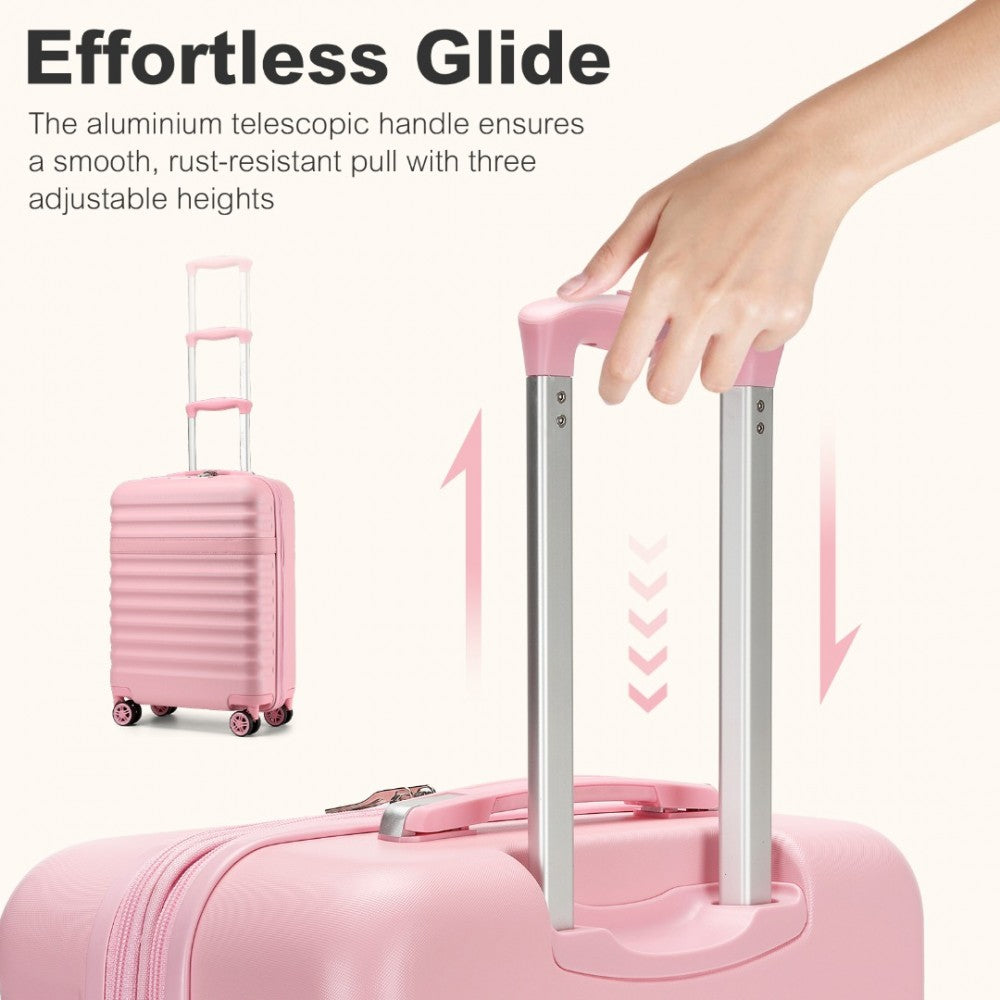 Lightweight ABS+PC Hard Shell Cabin Carry-On Suitcase with TSA Lock – 20-Inch – KSK2484 – Pink