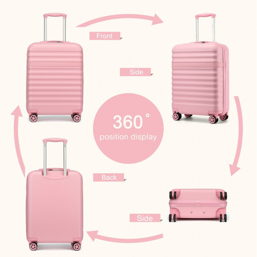 Lightweight ABS+PC Hard Shell Cabin Carry-On Suitcase with TSA Lock – 20-Inch – KSK2484 – Pink