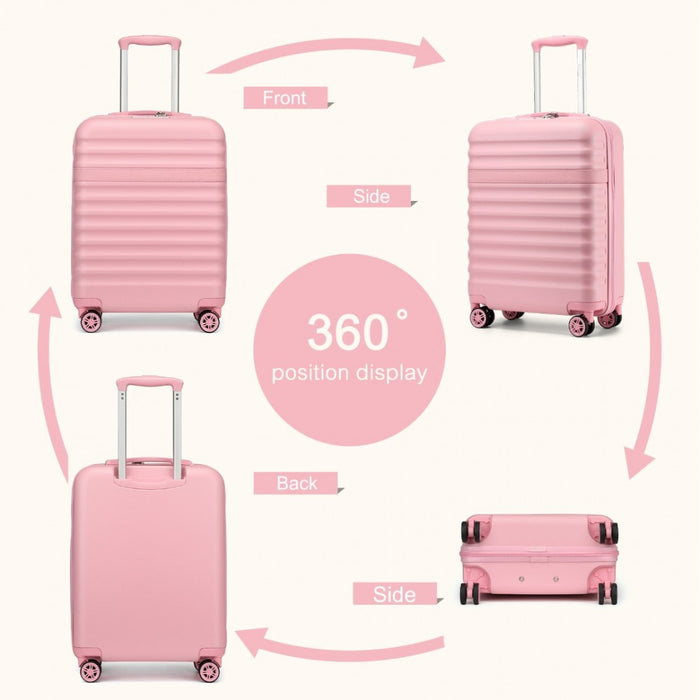 Lightweight ABS+PC Hard Shell Cabin Carry-On Suitcase with TSA Lock – 20-Inch – KSK2484 – Pink