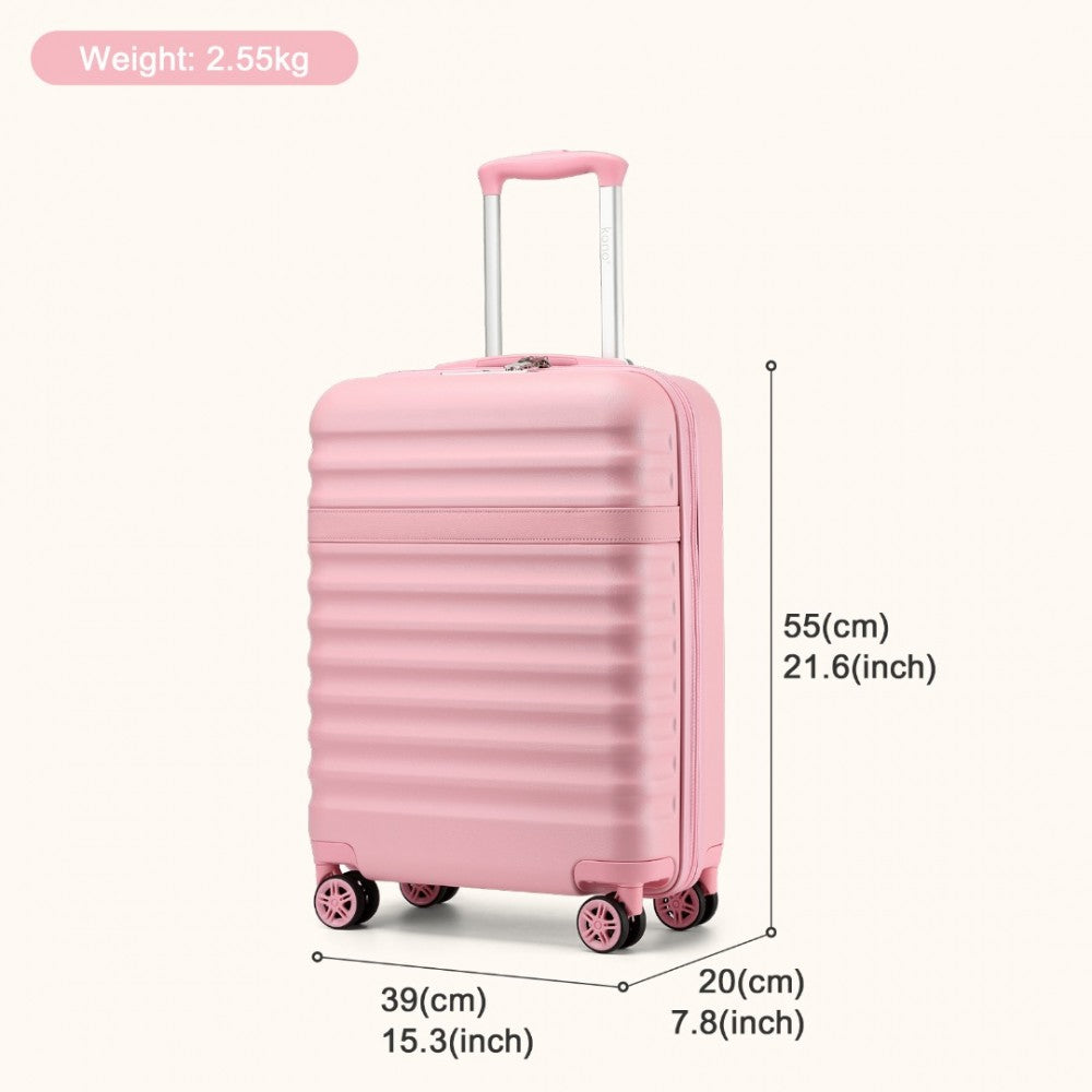Lightweight ABS+PC Hard Shell Cabin Carry-On Suitcase with TSA Lock – 20-Inch – KSK2484 – Pink