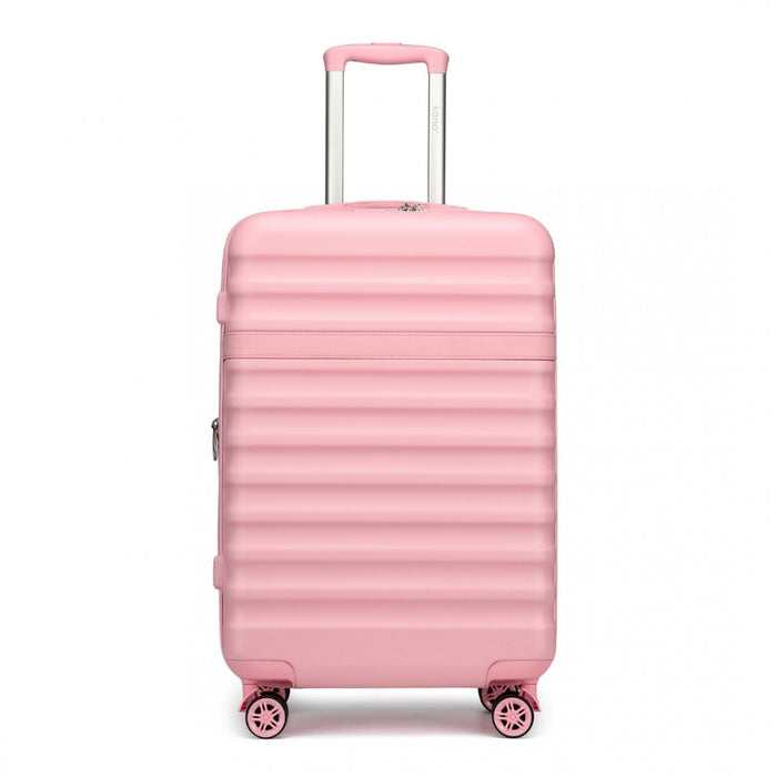 Expandable Lightweight ABS+PC Hard Shell Check-In Suitcase with TSA Lock – 28-Inch – Pink