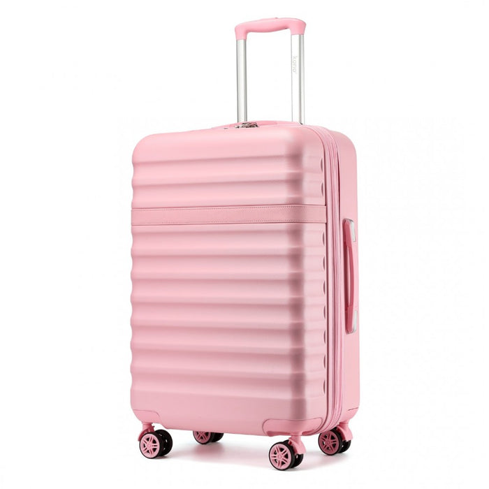 Expandable Lightweight ABS+PC Hard Shell Check-In Suitcase with TSA Lock – 28-Inch – Pink