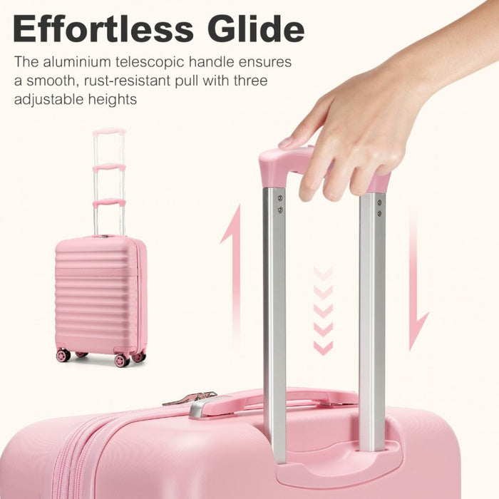 Expandable Lightweight ABS+PC Hard Shell Check-In Suitcase with TSA Lock – 24-Inch – Pink