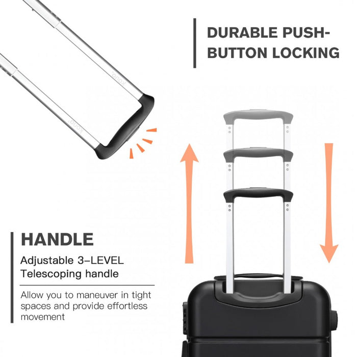 ABS Cabin Carry-On Suitcase with Secure Combination Lock – 20-Inch – Black