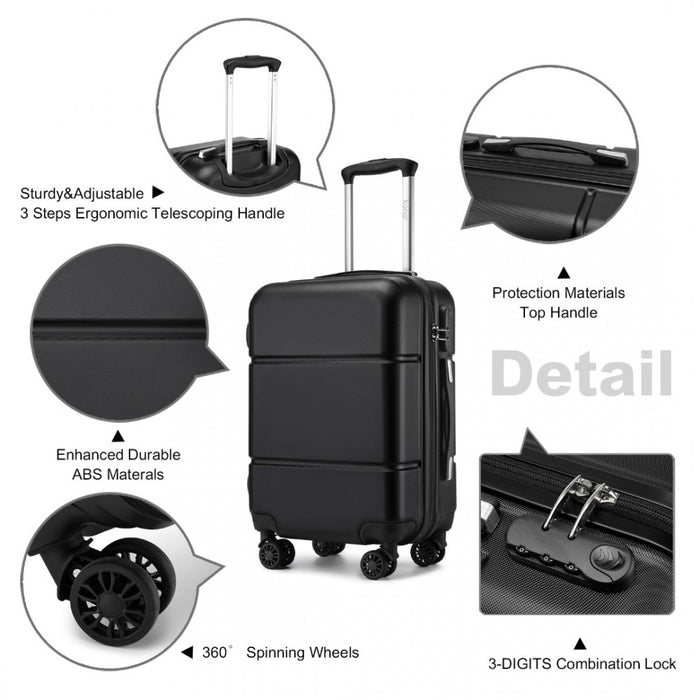 ABS Cabin Carry-On Suitcase with Secure Combination Lock – 20-Inch – Black