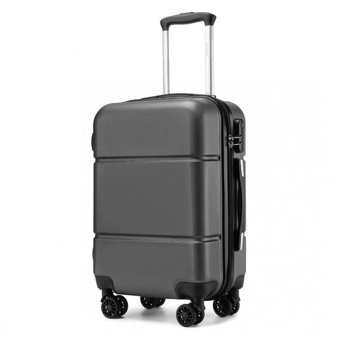 ABS Cabin Carry-On Suitcase with Secure Combination Lock – 20-Inch – Grey and Black