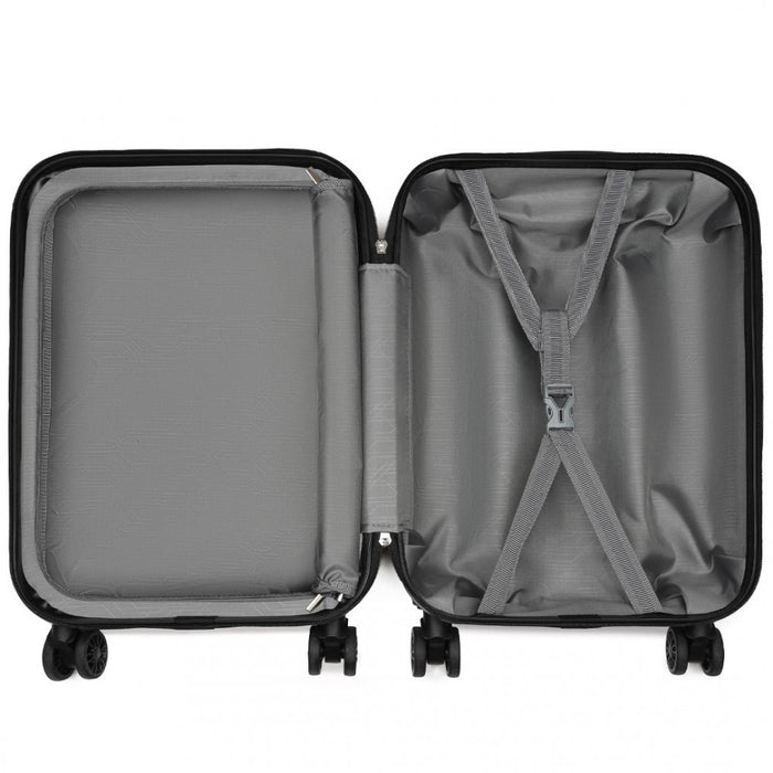 ABS Cabin Carry-On Suitcase with Secure Combination Lock – 20-Inch – Grey and Black