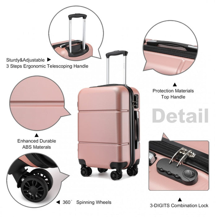 ABS Cabin Carry-On Suitcase with Secure Combination Lock – 20-Inch – Nude and Black