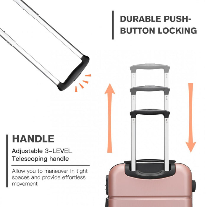ABS Cabin Carry-On Suitcase with Secure Combination Lock – 20-Inch – Nude and Black