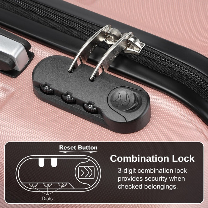 ABS Cabin Carry-On Suitcase with Secure Combination Lock – 20-Inch – Nude and Black