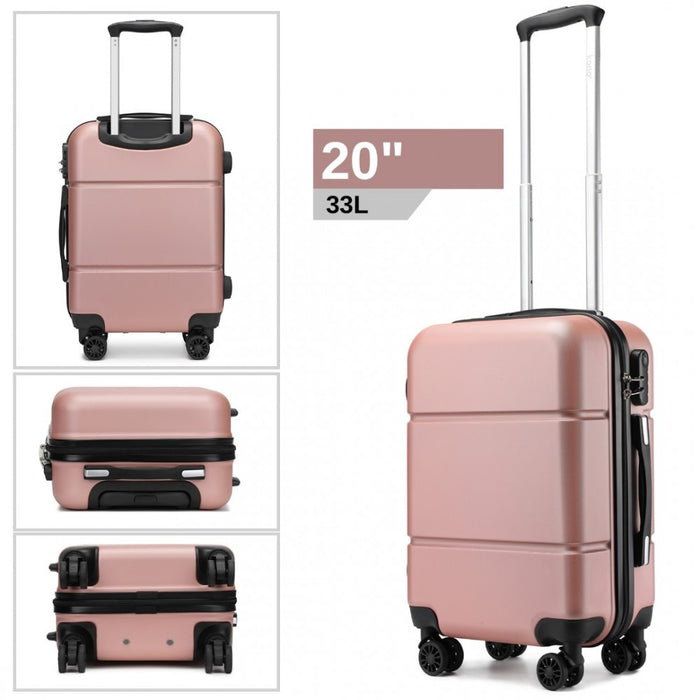 ABS Cabin Carry-On Suitcase with Secure Combination Lock – 20-Inch – Nude and Black
