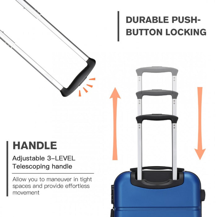ABS Cabin Carry-On Suitcase with Secure Combination Lock – 20-Inch – Navy and Black