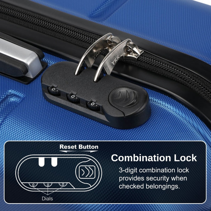 ABS Cabin Carry-On Suitcase with Secure Combination Lock – 20-Inch – Navy and Black
