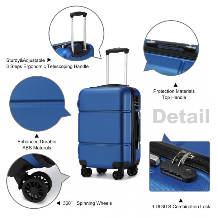 ABS Cabin Carry-On Suitcase with Secure Combination Lock – 20-Inch – Navy and Black