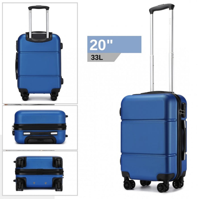 ABS Cabin Carry-On Suitcase with Secure Combination Lock – 20-Inch – Navy and Black