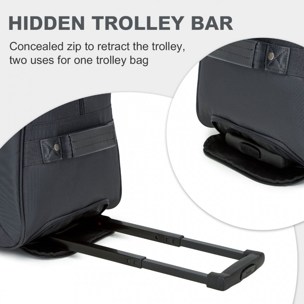 Folding Travel Trolley Bag with Enhanced Features and Multi Compartment – Grey